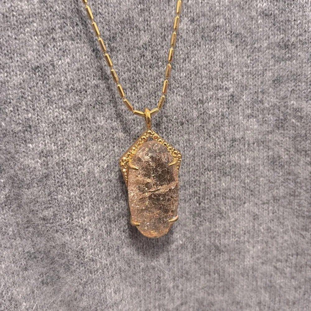 NWT [Vince Camuto] Iridescent Gemstone Dual Strand Gold Chain Pendant Necklace - Picture 6 of 10